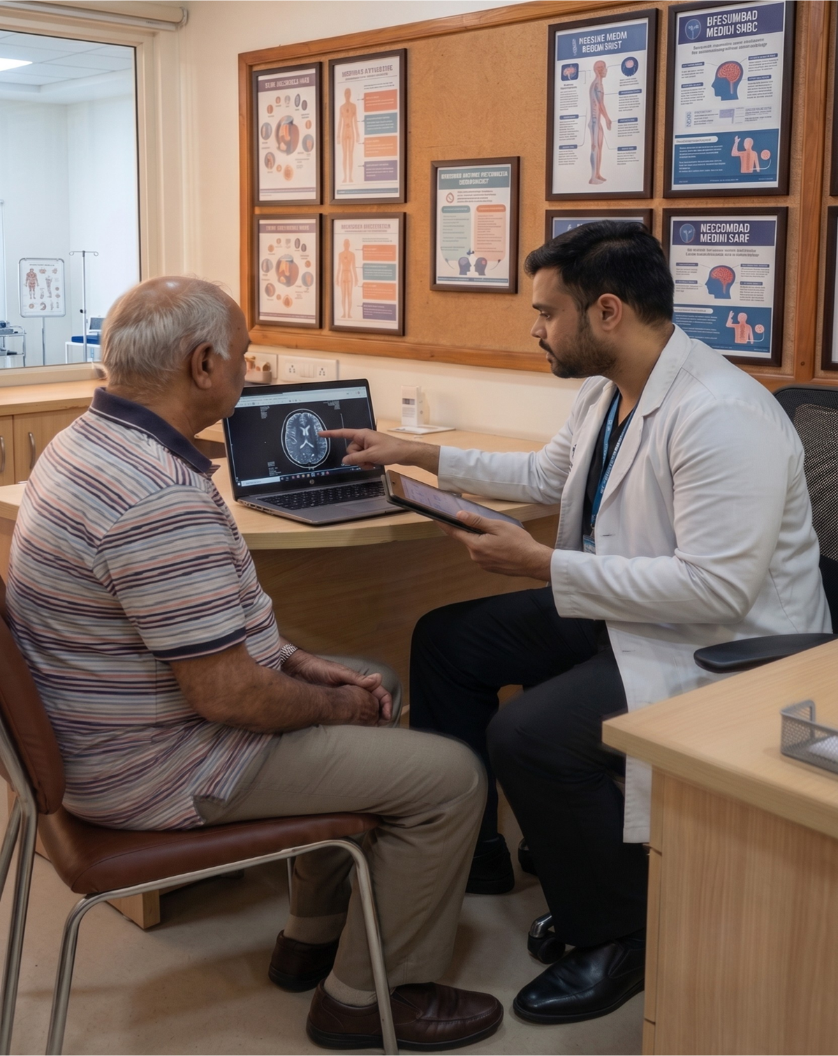 Doctor consulting patient in clinic